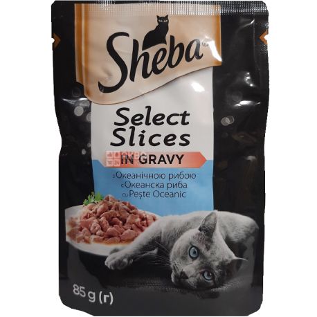 Sheba Selection in Sauce, 85 г, Корм для котів, з океанічною рибою