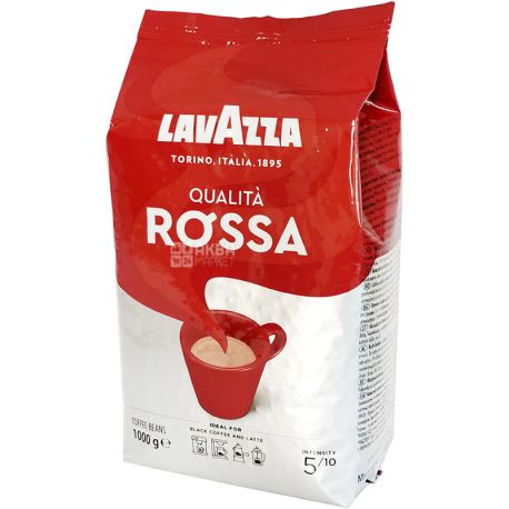 Lavazza, Qualita Rossa, 1 кг, Кава Лаваца, Куаліта Роса, середнього обсмаження, в зернах