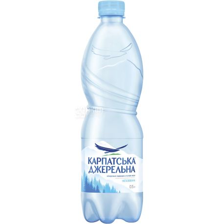 Карпатська Джерельна, 0,5 л, Вода мінеральна негазована, ПЕТ
