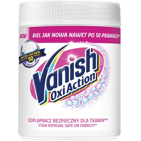 Vanish, Oxi Action, 470 г, Порошок пятновыводитель, Для белых тканей