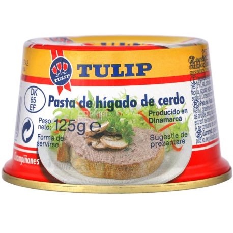 Tulip, 125 g, Liver pate with mushrooms, can