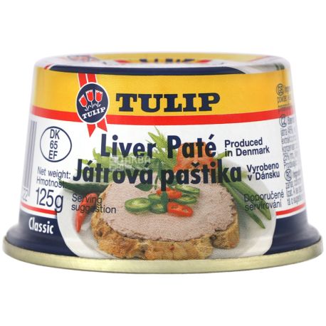 Tulip, 125 г, Паштет печеночный, ж/б