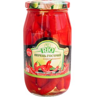 Rio, 390 г, Перец острый маринованный, стекло