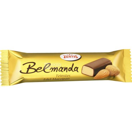 Zentis Marzipan, Belmanda, 60 г, Марципан в черном шоколаде, батончик
