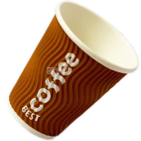 Best Coffee, 25 шт., 250 мл, стакан бумажный, Гофрированный, м/у