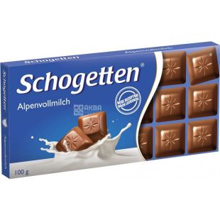Schogetten, Alpine milk chocolate, 100 г, Шоготтен, Шоколад молочный с альпийским молоком