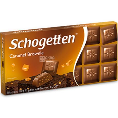 Schogetten, Caramel Brownie, 100 г, Шоколад молочный, с карамельным Брауни 