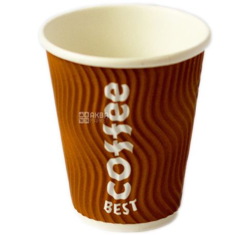 Best Coffee, 25 шт., 250 мл, стакан бумажный, Гофрированный, м/у