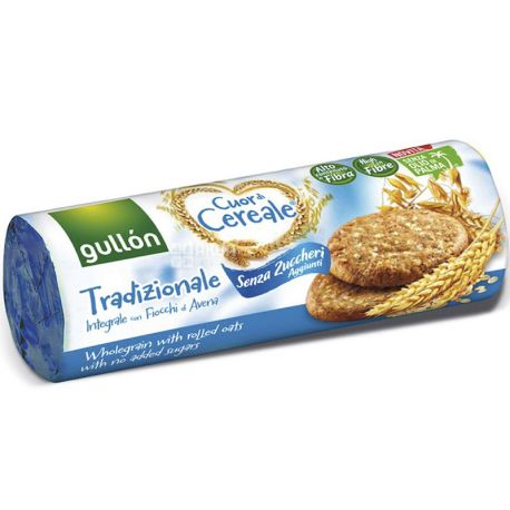 Gullon, tube Cuor di Cereale, 280 г, Печиво класичне, зі злаками, без цукру