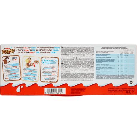 Kinder cards, 128 g, Kinder cards, Biscuit and waffle cookies