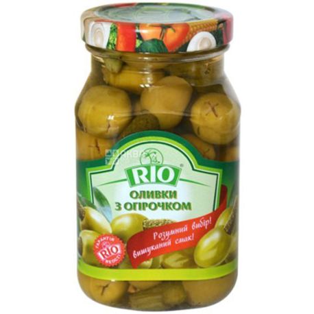 Rio, 280 г, Оливки с огурцом, стекло