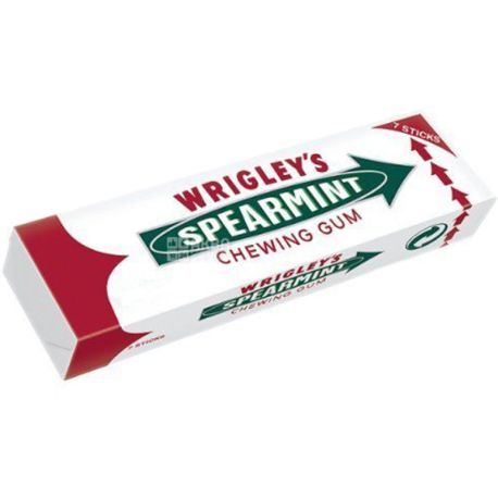 Wrigley's Spearmint, 91 г, Жевательная резинка, мята, 7 уп. х 5 шт.