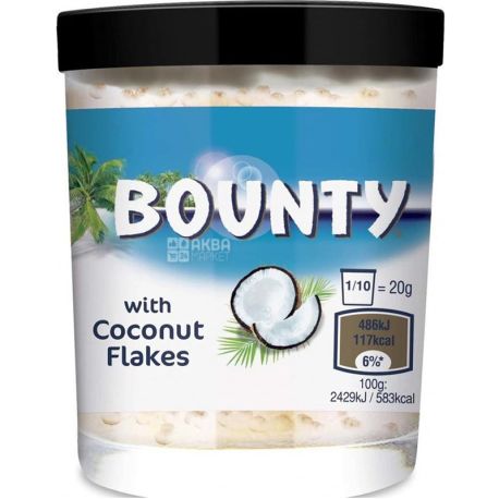 Bounty, 200 g, Chocolate paste, with coconut, glass