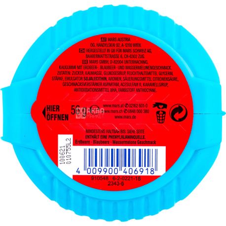 Hubba Bubba, 56 г, Жувальна гумка, зі смаком суниці, чорниці і кавуна, стрічка