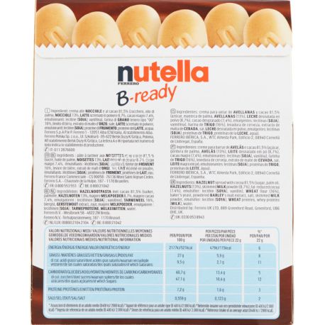 Nutella, B-ready, 132 г, Печиво з шоколадною пастою і горіхами