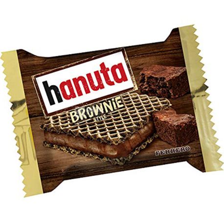 Hanuta, Brownie, 220 г, Шоколадные вафли-сэндвич, с шоколадной пастой