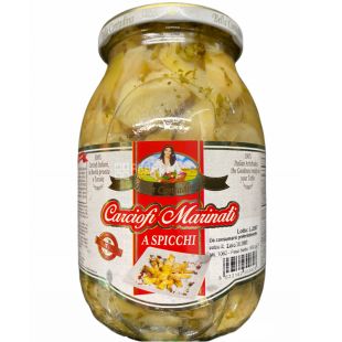 Bella Contadina, 950 г, Артишоки маринованные в дольках, стекло