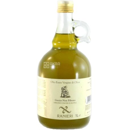Ranieri, Grezzo Non Filtrato, Extra Vergine, 1 л, Масло оливковое нефильтрованное, стекло
