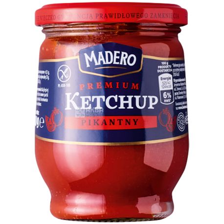 Madero, Tomato Spicy Ketchup, 300 g, Glass