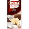 Torras Chocolate Blanco con Coco, Белый шоколад с кокосом, без сахара, 75 г