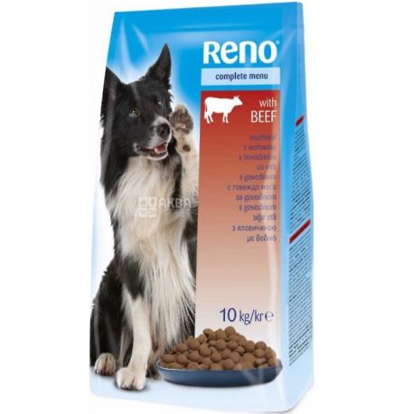 Reno, Beef, 10 кг, Сухой корм для взрослых собак, Говядина