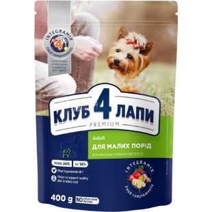 Club 4 Paws, 400 г, Корм сухий для собак маленьких порід