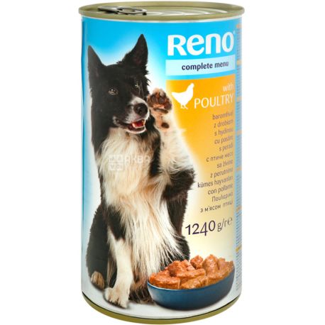 Canned Dog Food, Chicken, 1240 g, TM Reno