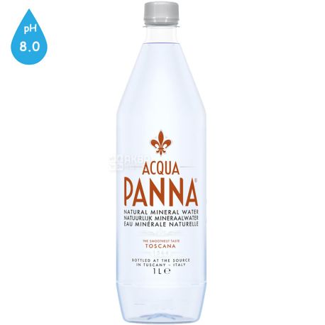 Acqua Panna, 1 л, Вода мінеральна, негазована, ПЕТ