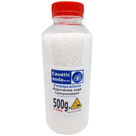 Klebrig, Caustic soda, 500 г, Універсальна каустична сода, гранульована, 99,6%