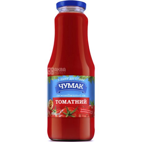 Чумак, 1 л, Сок томатный, свежеотжатый, стекло
