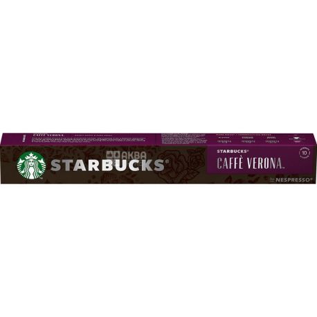 Starbucks, Starbucks Сaffe Verona, 10 шт, Кава в капсулах, темного обсмаження, тип неспрессо