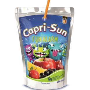 Capri-Sun Fun alarm, 0,2 л, Соковий напій Мультифруктовий Капрі-Сан, з трубочкою