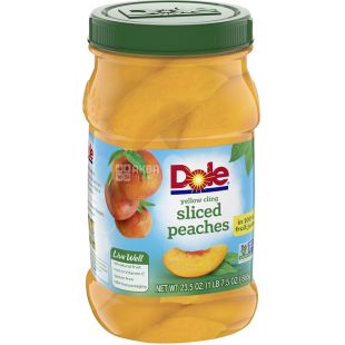 Dole, Sliced Peaches, 665 г, Слайсы персика во фруктовом соке