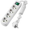 Lezard, Letitia, Extension cord 4 sockets, with grounding and switch, 3 m, white