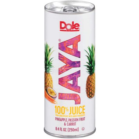Dole Jaya, 0.25 L, Natural juice of direct extraction, Pineapple-Passion fruit-Carrot, can