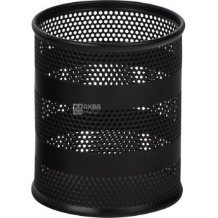 Buromax, 85x85x100мм, Підставка для ручок кругла, метал, чорна