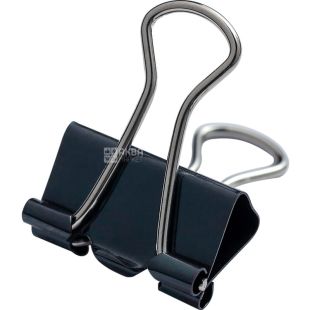 Buromax, 12 шт., Биндер-зажим для бумаги, 19 мм, черный