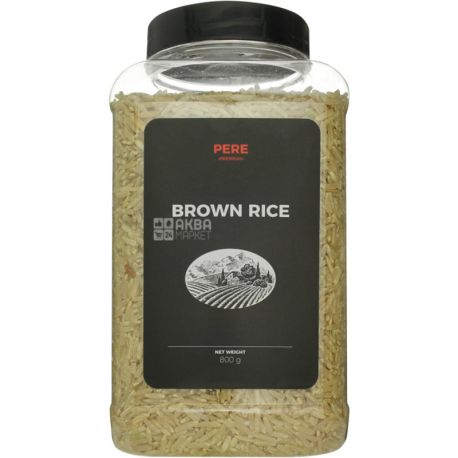 Pere, 800 г, Рис нешлифованный, длиннозернистый, ПЭТ