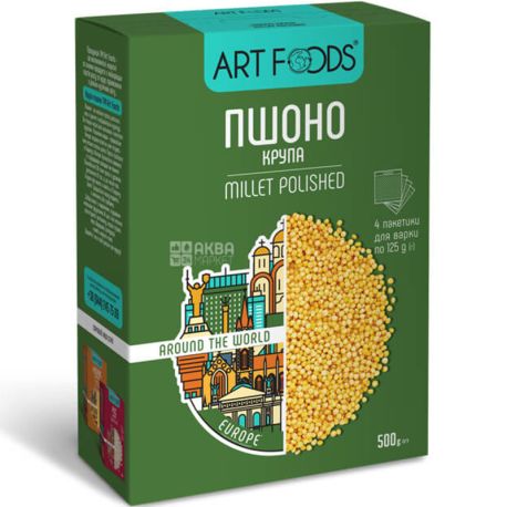ArtFoods, 4*125 г, Крупа, Пшено шлифованное