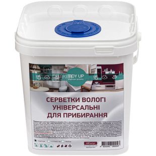 Tidy up, 400 шт., Салфетки универсальные влажные для уборки, 180 х 160 мм, с клапаном