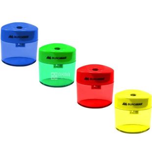 Buromax, Tube, Точилка с контейнером, на 1 отверстие, пластик, в ассортименте