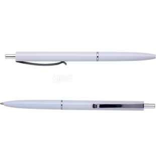 Buromax Color L2U, 1 мм, Ручка кулькова, автоматична, білий корпус, синє чорнило