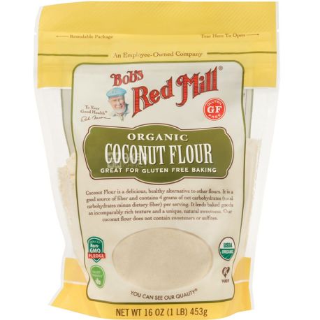 Bob's Red Mill, Coconut Flour, 0,453 кг, Борошно кокосове, без глютену, органічне