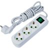 Lezard, Letitia, 3-socket extension cord, w / earthing and switch, 7 m, white