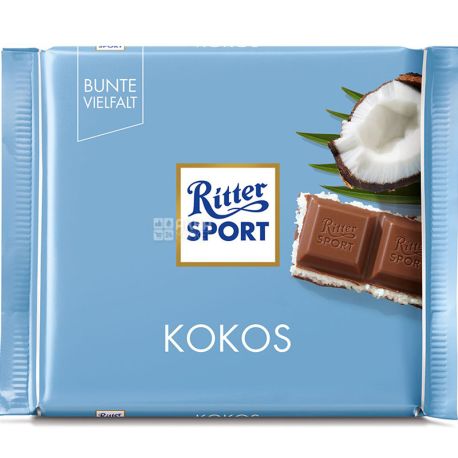 Ritter Sport, 100 г, Молочний шоколад, Кокос з молочним кремом