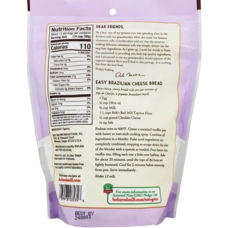 Bob's Red Mill, Tapioca flour, 454 g, Tapioca Flour, Gluten Free