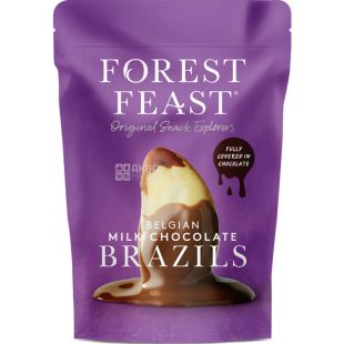 Forest Feast, Belgian Milk Chocolate Brazil Nuts, 120 г, Бразильский орех в молочном шоколаде, Форест Фист