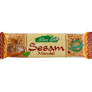 Allos, 30 г, Батончик из кунжута, миндаля и меда, органический 
