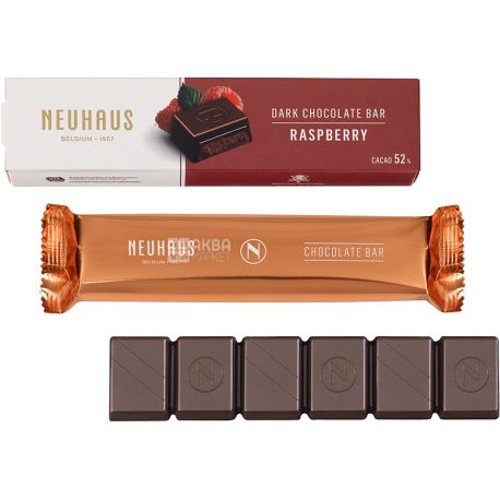 Neuhaus, Raspberry, 53 г, Батончик из темного шоколада, с малиновым ганашем