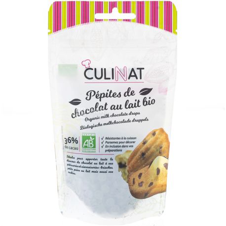 Culinat, 100 g, Drops, Milk Chocolate Flakes, Organic